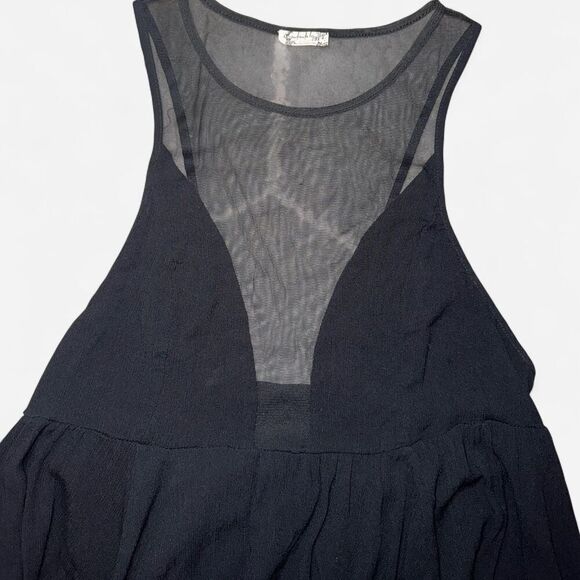 Free People Deep V Mesh Peplum Going Out Top - Picture 4 of 14